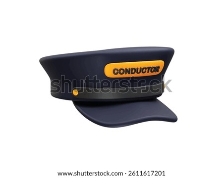 Conductor's hat icon 3d. Conductor cap icon illustration 3d