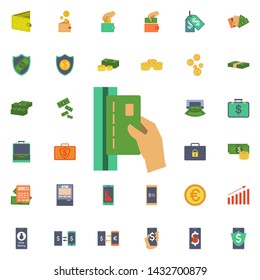 Conducts a card through the terminal icon. Universal set of banking for website design and development, app development