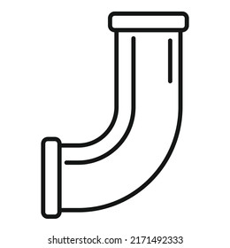 Conduit Pipe Icon Outline Vector. Water Plumbing. Steel System