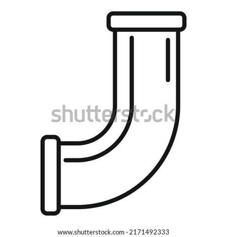 Conduit pipe icon outline vector. Water plumbing. Steel system