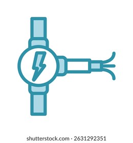 Conduit Pipe mini ilustração ícone de cor de tom duplo, uso para engenharia civil, indústria, construção, UI, kit UX, aplicativo e desenvolvimento web, digital ou impressão.