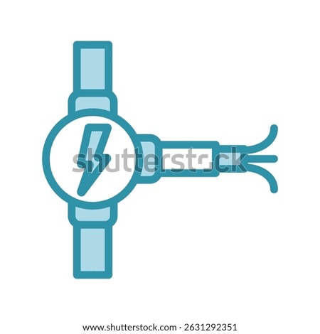 Conduit Pipe mini illustration dual tone color icon, use for civil engineering, industry, construction, UI, UX kit, app and web development, digital or print.