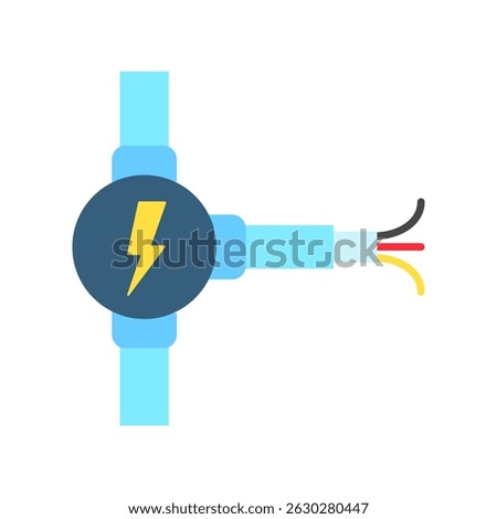 Conduit Pipe mini illustration flat color icon, use for civil engineering, industry, construction UI, UX kit, app and web development, digital or print.