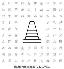 Cone barrier icon. set of outline construction icons.