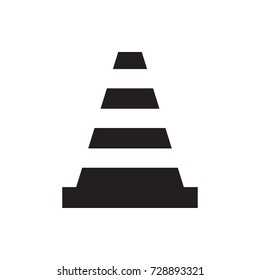 cone barrier icon vector isolated on white background