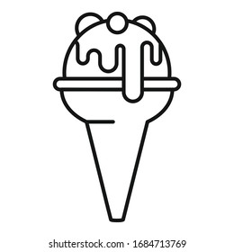 Cone beach ice cream icon. Outline cone beach ice cream vector icon for web design isolated on white background