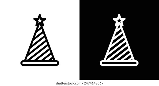 Cone Birthday Hat Icon Set. Party Hat Vector for Celebrations.