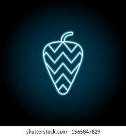Cone blue neon icon. Simple thin line, outline vector of autumn icons for ui and ux, website or mobile application
