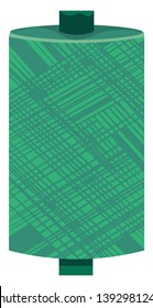 A cone of blue yarn   vector color drawing or illustration