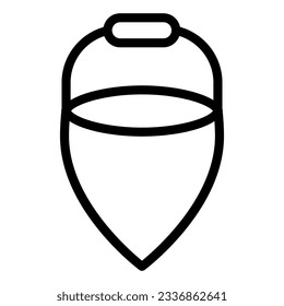 Cojín para el icono de la línea de arena. Manejar herramienta de cono de metal para el pictograma estilo contorno de lucha contra incendios sobre fondo blanco. Cubo para extinción de incendios para concepto móvil y diseño web. Gráficos vectoriales