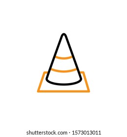 cone caution icon design template trendy