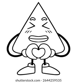 cone character illustration hand drawn outline vector