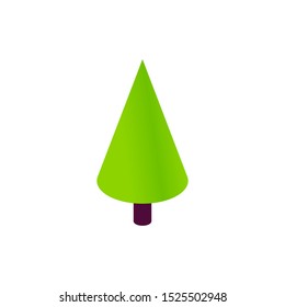 Cone Christmas Tree Isometric Object. Vector Illustration of Nature Sign Isometry. 