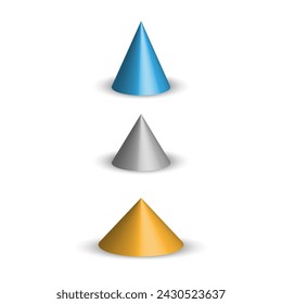 Cone color 3D geometry. Vector illustration. EPS 10.