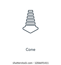 Cone concept line icon. Linear Cone concept outline symbol design. This simple element illustration can be used for web and mobile UI/UX.