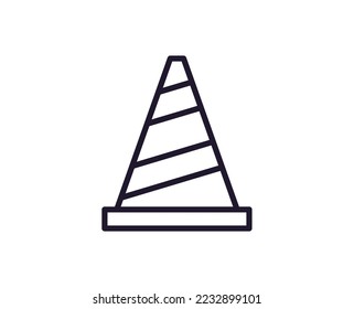 Cone concept. Modern outline high quality illustration for banners, flyers and web sites. Editable stroke in trendy flat style. Line icon of cone 