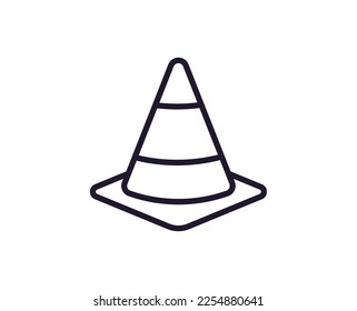 Cone concept. Modern outline high quality illustration for banners, flyers and web sites. Editable stroke in trendy flat style. Line icon of cone 