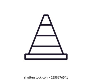 Cono. Ilustración moderna de gran calidad para banners, volantes y sitios web. Actrazo editable en estilo plano de moda. Icono de línea 