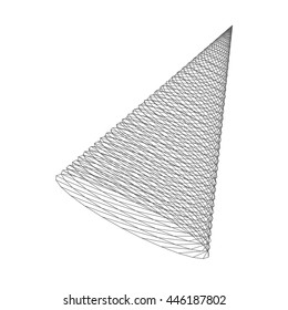 Cone with Connected Lines. Abstract 3D Connection Structure. Geometric Shape for Design