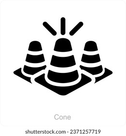 Cone and construction icon concept