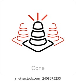 Cone and construction icon concept