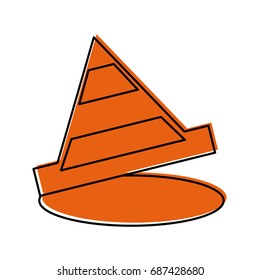cone construction isolated icon
