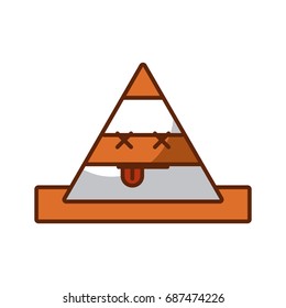 cone construction kawaii character