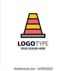 Cone, Construction, Tool Business Logo Template. Flat Color. Vector Icon Template background