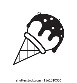 Cone, dessert, icecream icon vector image. Can also be used for sweets and confectionery. Suitable for use on web apps, mobile apps and print media.