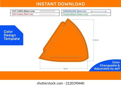 Cone dieline cone making without glue vector design Color Design Template