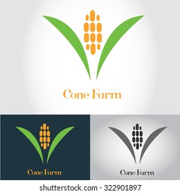 Cone Farm Vector logo template