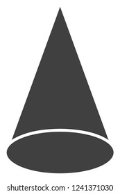 Cone figure vector icon symbol. Flat pictogram is isolated on a white background. Cone figure pictogram designed with simple style.