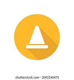 Cone flat vector button icon