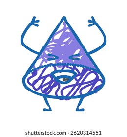 cone forma geométrica caractere rabiscar ícone esboço vetor. cone forma geométrica símbolo ilustração
