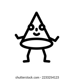 cone geometric shape character line icon vector. cone geometric shape character sign. isolated contour symbol black illustration