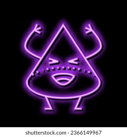cone geometric shape character neon light sign vector. cone geometric shape character sign. isolated symbol illustration