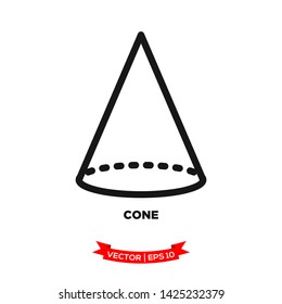 cone geometric shape icon in trendy flat style
