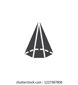 Cone geometrical figure vector icon. filled flat sign for mobile concept and web design. Hexagonal cone geometric shape simple solid icon. Symbol, logo illustration. Pixel perfect vector graphics