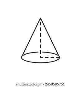 cone geometrical icon design, isolated on white background, vector illustration