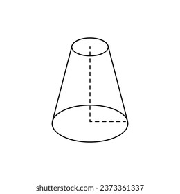 Cone geometrical icon  design. Thin linear cone geometrical, square, isolated on white background. vector illustration