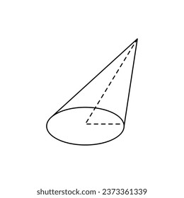 Cone geometrical icon  design. Thin linear cone geometrical, square, isolated on white background. vector illustration