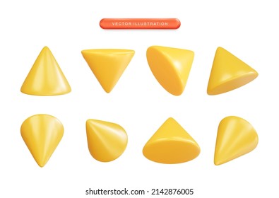 Cone geometrical shape realistic 3d vector illustration