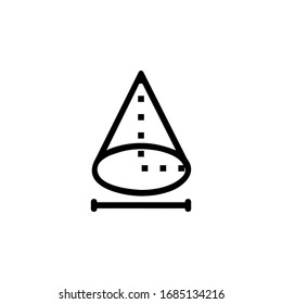 cone, geometry and mathematics icon. Perfect for application, web, logo, game and presentation template. icon design line style