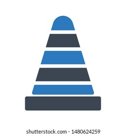 cone glyph olour vector icon