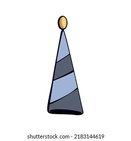 Cone hat semi flat color vector object. Party accessory. Children holiday. Full sized item on white. Decoration simple cartoon style illustration for web graphic design and animation