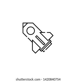 cone head spacecraft. simple line art