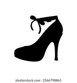 Cone heel silhouette icon vector design.
