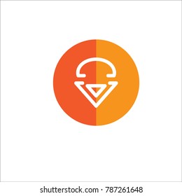 cone ice cream in circle logo