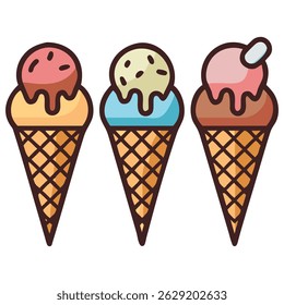 Cone ice cream collection design