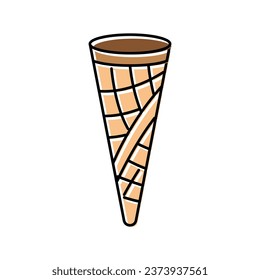 cone ice cream color icon vector. cone ice cream sign. isolated symbol illustration